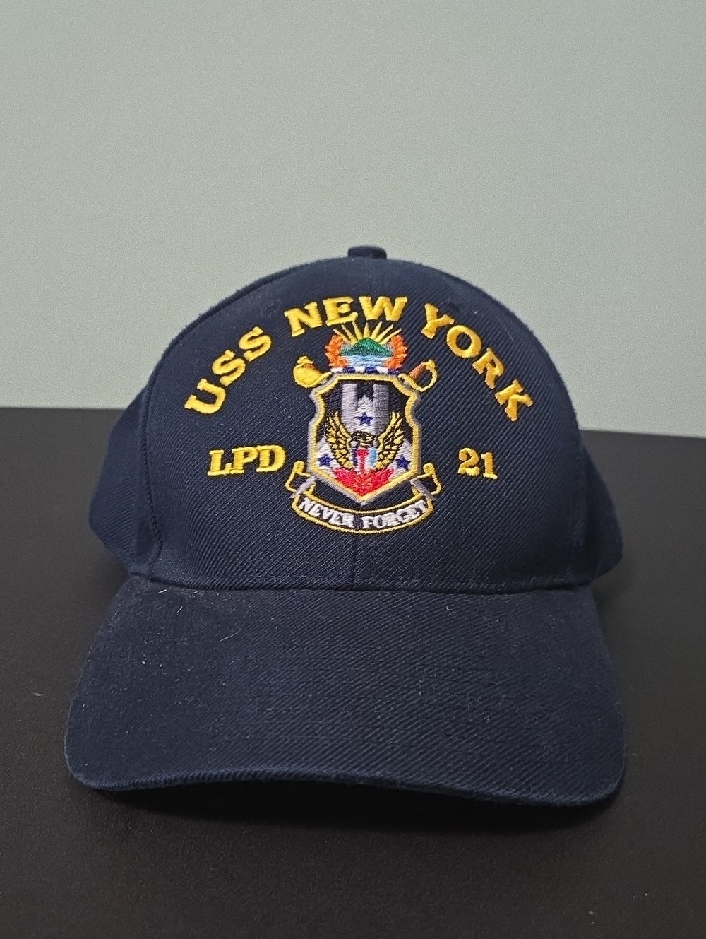 USS NEW YORK Embroidered Navy Baseball Cap